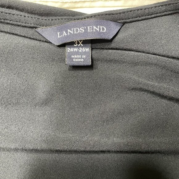 Lands End Long Black Dress Wrap Front Plus Size 3x u - Picture 7 of 8